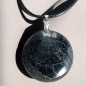 Pendentif Tourmaline noire rond sur cordon