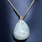Pendentif Aigue marine goutte sur chaîne