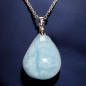Pendentif Aigue marine goutte sur chaîne