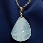 Pendentif Aigue marine goutte sur chaîne