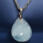 Pendentif Aigue marine goutte sur chaîne