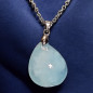Pendentif Aigue marine goutte sur chaîne