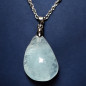 Pendentif Aigue marine goutte sur chaîne
