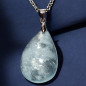 Pendentif Aigue marine goutte sur chaîne