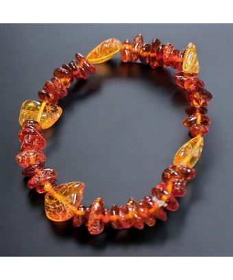 Bracelet Ambre Cognac Baroque