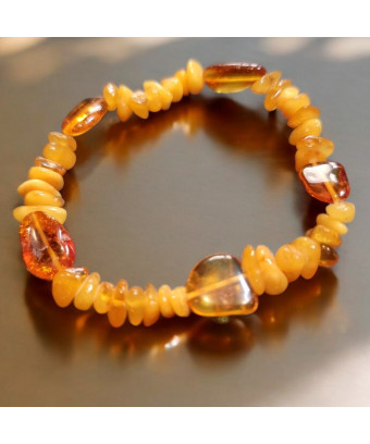 Bracelet Ambre Jaune Baroque