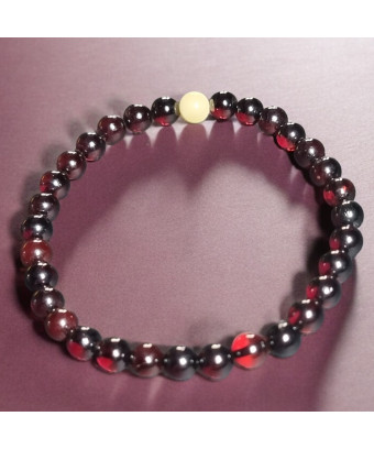 Bracelet Ambre Rouge et...