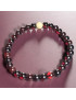 Bracelet Ambre Rouge et Jaune Pierres rondes 6mm