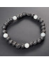 Bracelet Pierre de lave et Howlite Pierres rondes 6mm