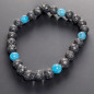 Bracelet Pierre de lave et Apatite Pierres rondes 6mm