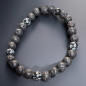 Bracelet Pierre de lave et Obsidienne neige Pierres rondes 6mm