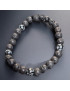 Bracelet Pierre de lave et Obsidienne neige Pierres rondes 6mm