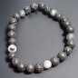 Bracelet Pierre de lave et Larvikite Pierres rondes 6mm
