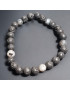Bracelet Pierre de lave et Larvikite Pierres rondes 6mm