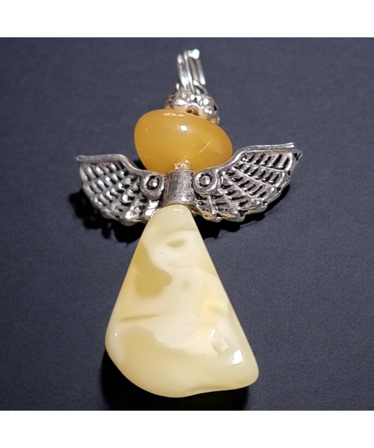 Pendentif Ambre jaune ange