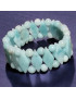 Bracelet Amazonite Lamelles Losanges et Pierres Rondes 6mm
