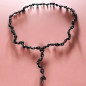 Collier Ambre baltique Dark Cognac Croix sautoir