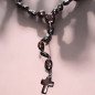 Collier Ambre baltique Dark Cognac Croix sautoir