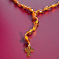 Collier Ambre baltique Cognac Croix sautoir