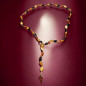 Collier Ambre baltique Multicolore Croix sautoir
