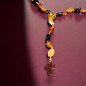 Collier Ambre baltique Multicolore Croix sautoir