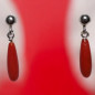 Boucles Corail gouttes Argent 925