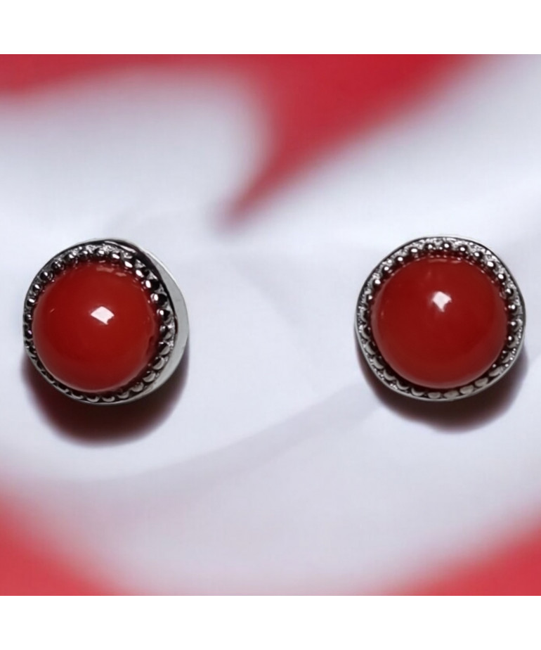 Boucles Corail boutons Argent 925