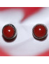 Boucles Corail boutons Argent 925