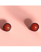 Boucles Corail boutons Argent 925