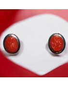 Boucles Corail ovales Argent 925