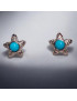 Boucles Turquoise Etoile de mer Argent 925