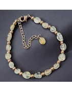 Bracelet Prehnite Cheville ou Poignet avec fermoir