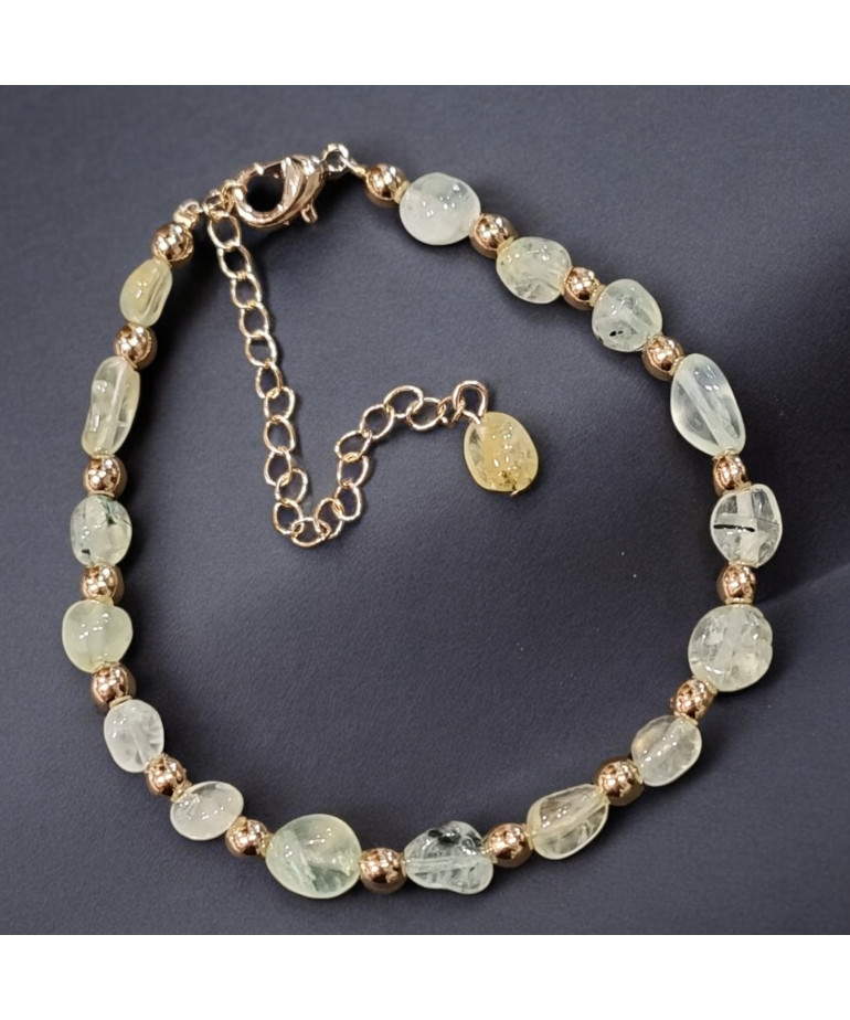 Bracelet Prehnite Cheville ou Poignet avec fermoir