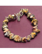 Bracelet Œil de tigre Baroque avec fermoir doré