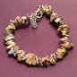 Bracelet Œil de tigre Baroque avec fermoir doré