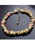 Bracelet Unakite Baroque avec fermoir doré