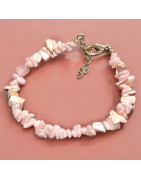 Bracelet Rhodochrosite Baroque avec fermoir doré