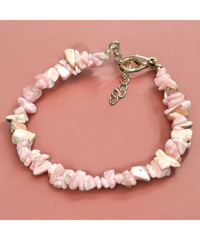 Bracelet Rhodochrosite Baroque avec fermoir doré