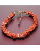Bracelet Jaspe rouge Baroque avec fermoir doré