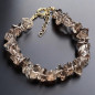 Bracelet Quartz fumé Baroque avec fermoir doré