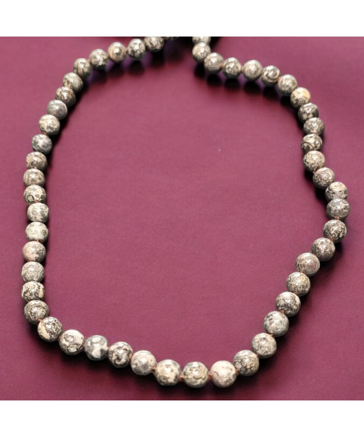 Collier Jaspe Pop Pierres rondes 8mm 39cm