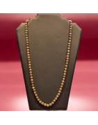 Collier Jaspe Paysage Pierres rondes 8mm 39cm