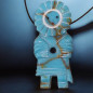 Pendentif Turquoise Homme-Fleur Amérindien Tribu Zuni sur cordon réglable