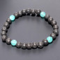 Bracelet Pierre de lave et Amazonite Pierres rondes 6mm