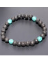 Bracelet Pierre de lave et Amazonite Pierres rondes 6mm