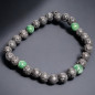 Bracelet Pierre de lave et Jade vert Pierres rondes 6mm