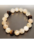 Bracelet Citrine et Œil de Tigre  Pierres rondes 10mm