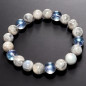 Bracelet Labradorite et Aqua aura Pierres rondes 10mm
