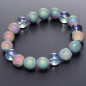 Bracelet Bismuth et Aqua aura Pierres rondes 10mm