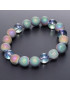 Bracelet Bismuth et Aqua aura Pierres rondes 10mm